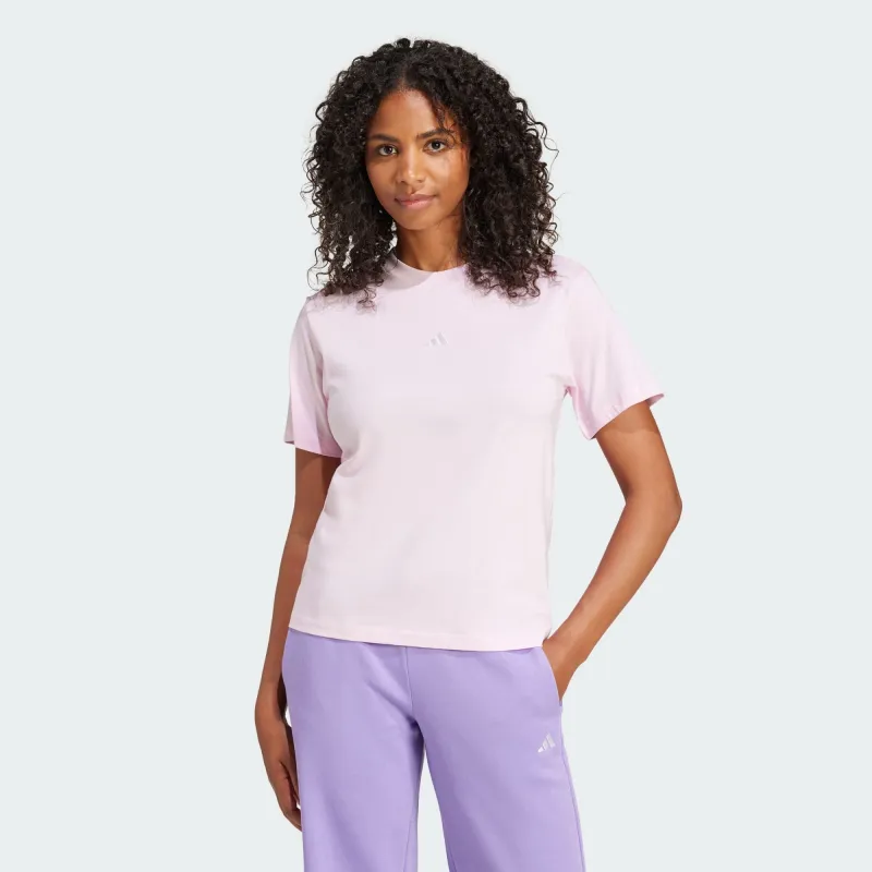 ADIDAS WOMEN'S SMALL LOGO COTTON PINK TEE sold by INSPORT