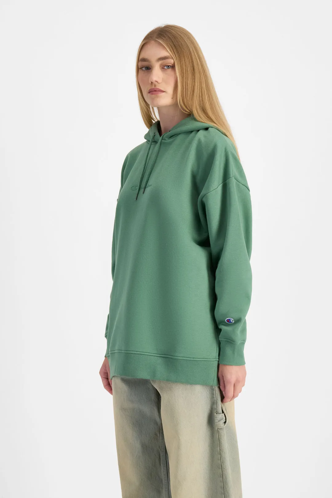 CHAMPION WOMEN'S SCRIPT TONAL OVERSIZED GREEN HOODIE sold by INSPORT product image thumbnail 2