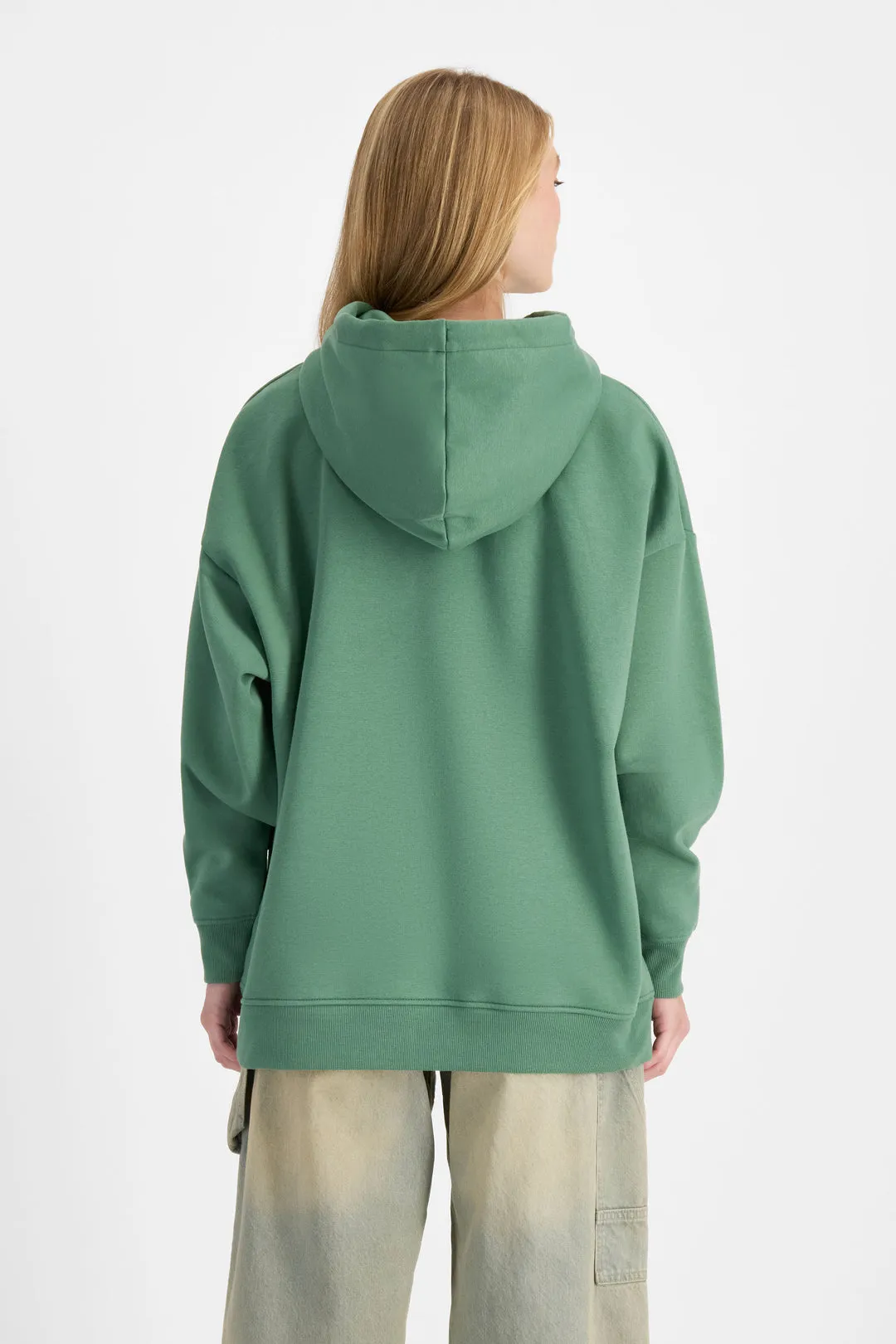 CHAMPION WOMEN'S SCRIPT TONAL OVERSIZED GREEN HOODIE sold by INSPORT product image thumbnail 3