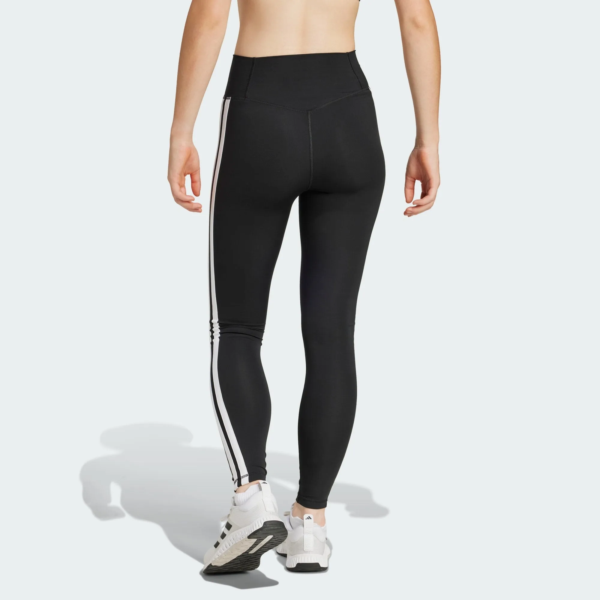 Adidas Women's Optime Essential 3-Stripes 7/8 Black Leggings sold by INSPORT product image thumbnail 3