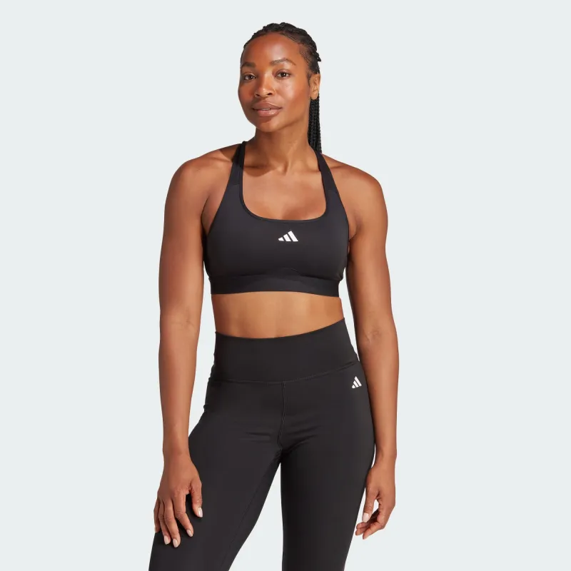 Adidas Women's Powerreact Training Medium-Support Black Bra sold by INSPORT