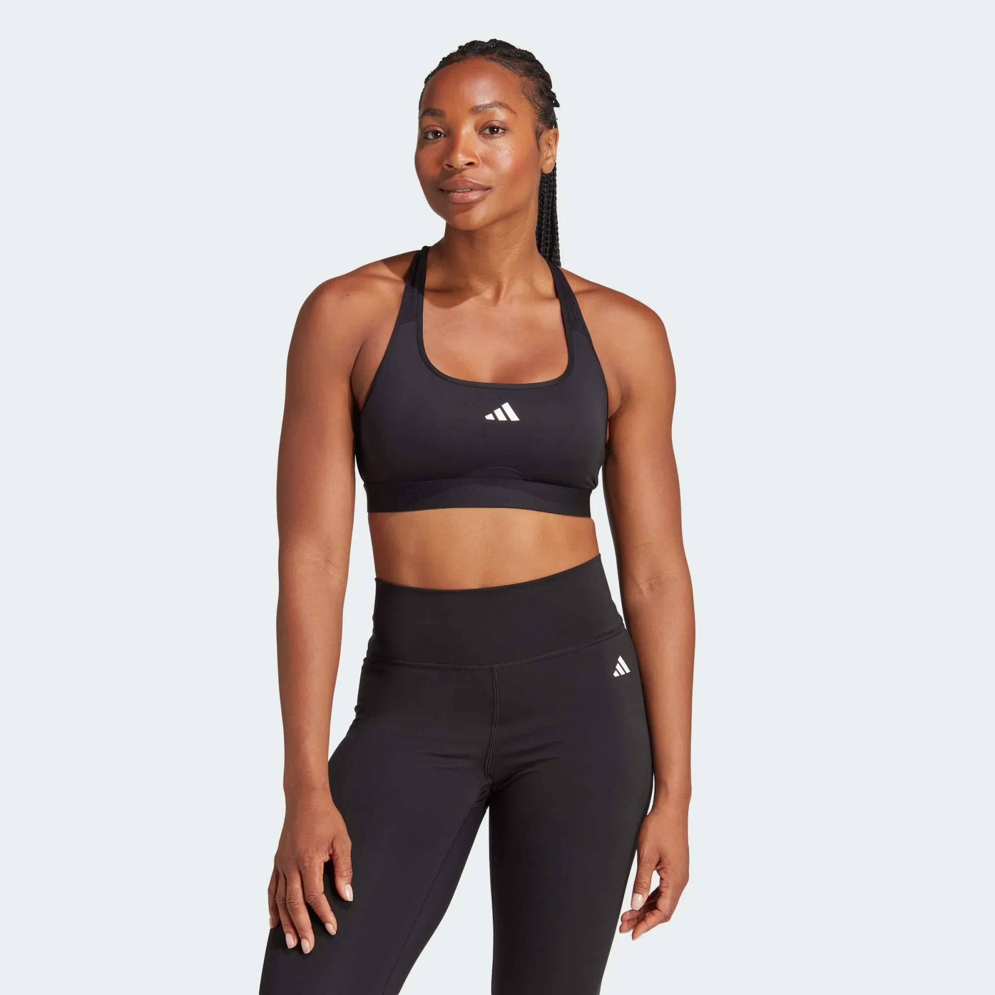 Adidas Women's Powerreact Training Medium-Support Black Bra sold by INSPORT