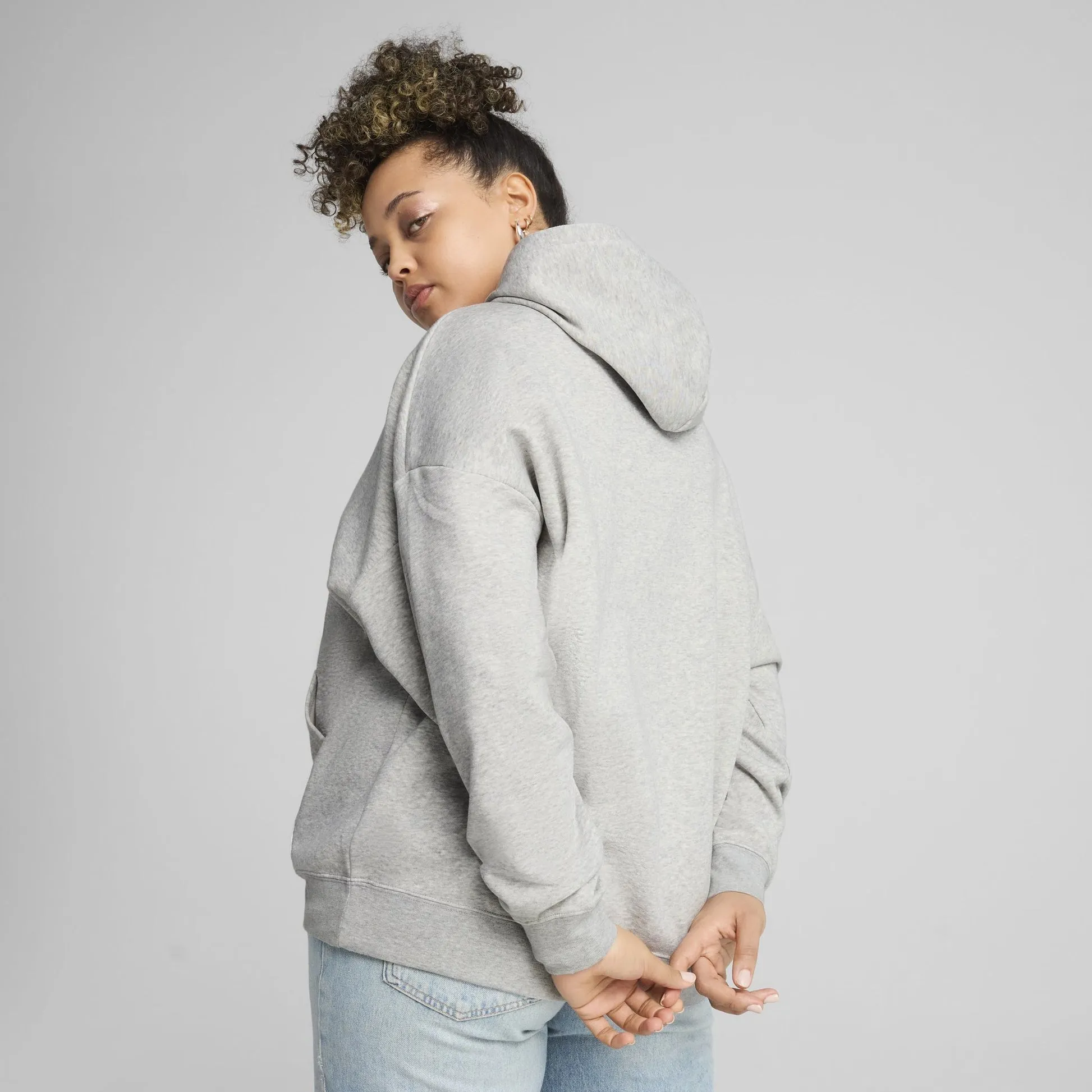 PUMA WOMEN'S ESSENTIALS RELAXED GREY HOOD sold by INSPORT product image thumbnail 4