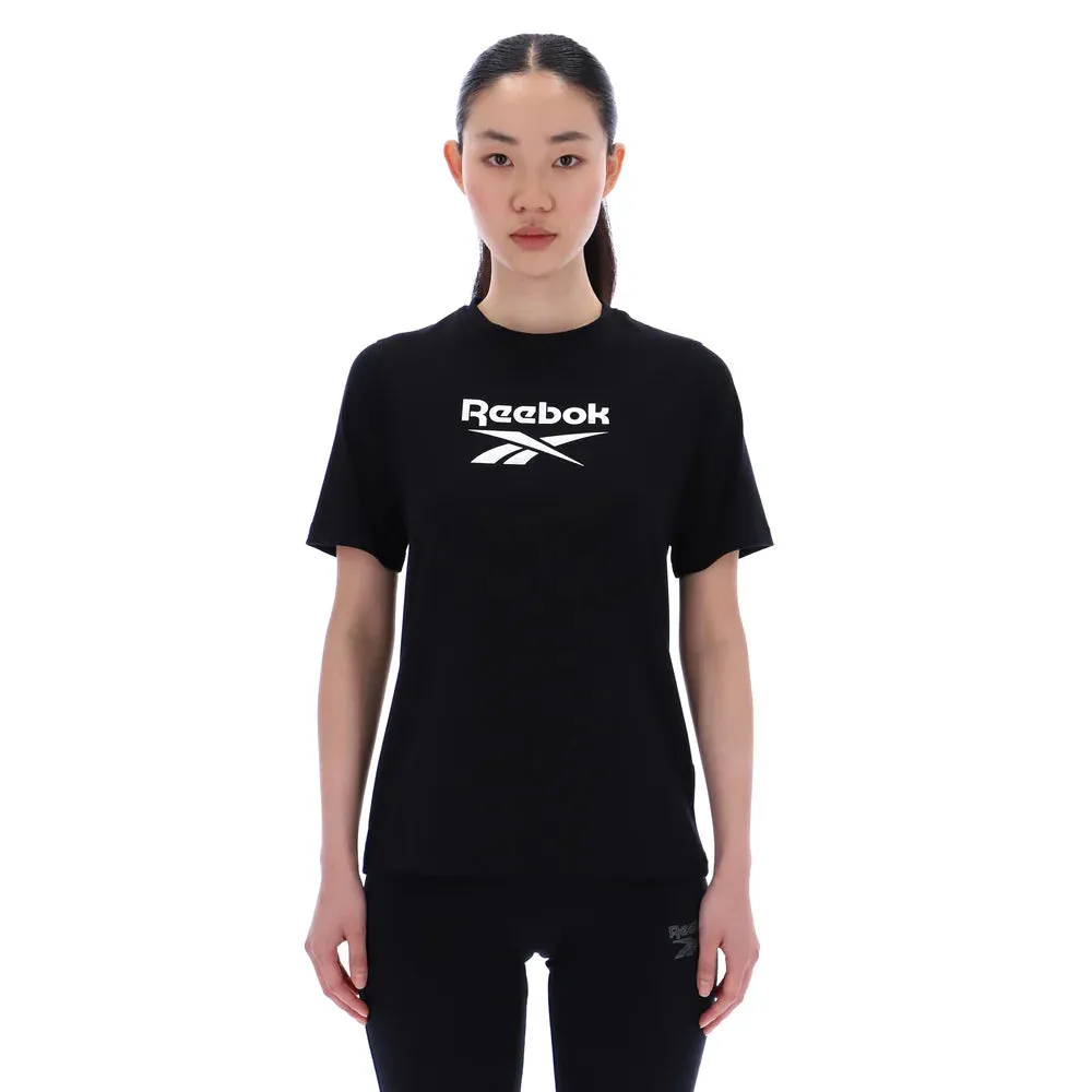 Reebok Women's Bonnie Graphic Print Crew Neck Black Tee sold by INSPORT