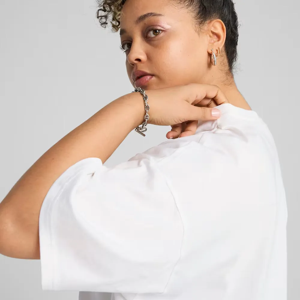 Puma Women's Essentials Relaxed White Tee sold by INSPORT product image thumbnail 4