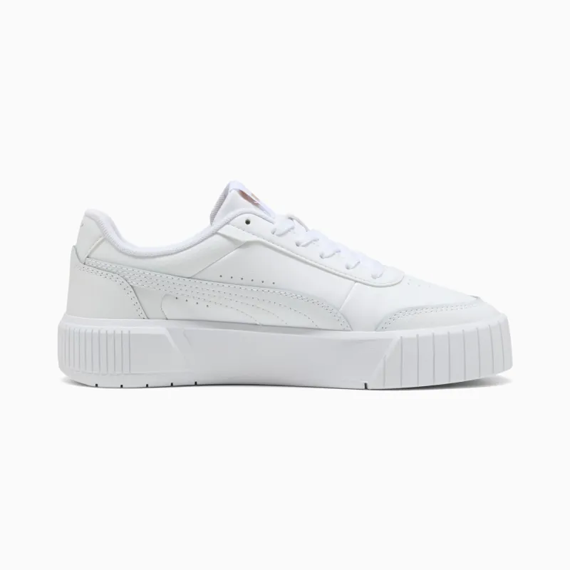 PUMA Womens Carina Mia White/Gold Sneaker Shoes made by Puma