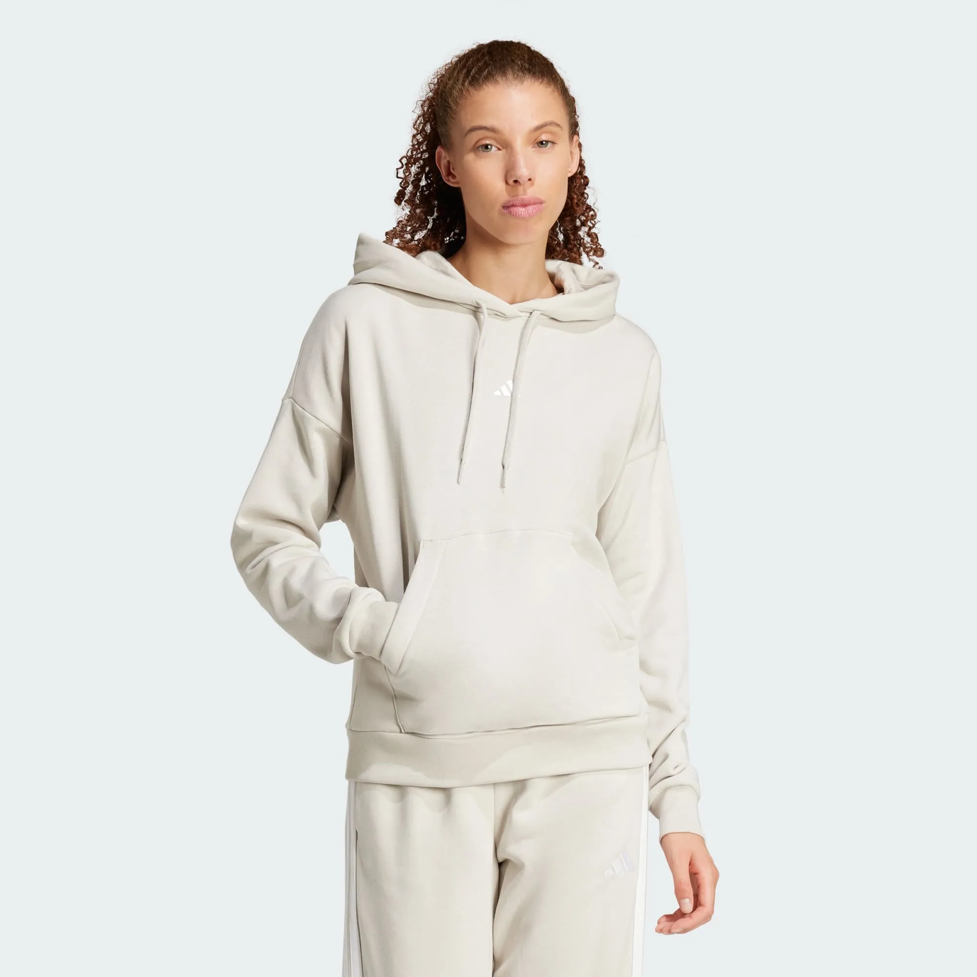 Adidas Women's Small Logo Feelcozy Fleece Alumina Hoodie sold by INSPORT