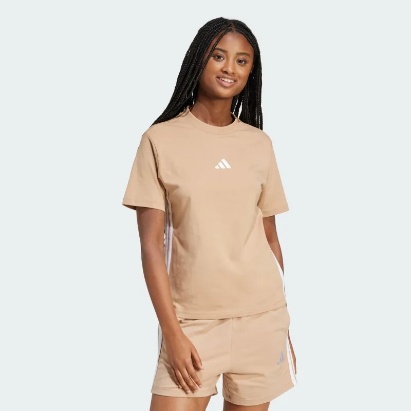 Adidas Women's Essentials 3-Stripes Sandstone Tee sold by INSPORT