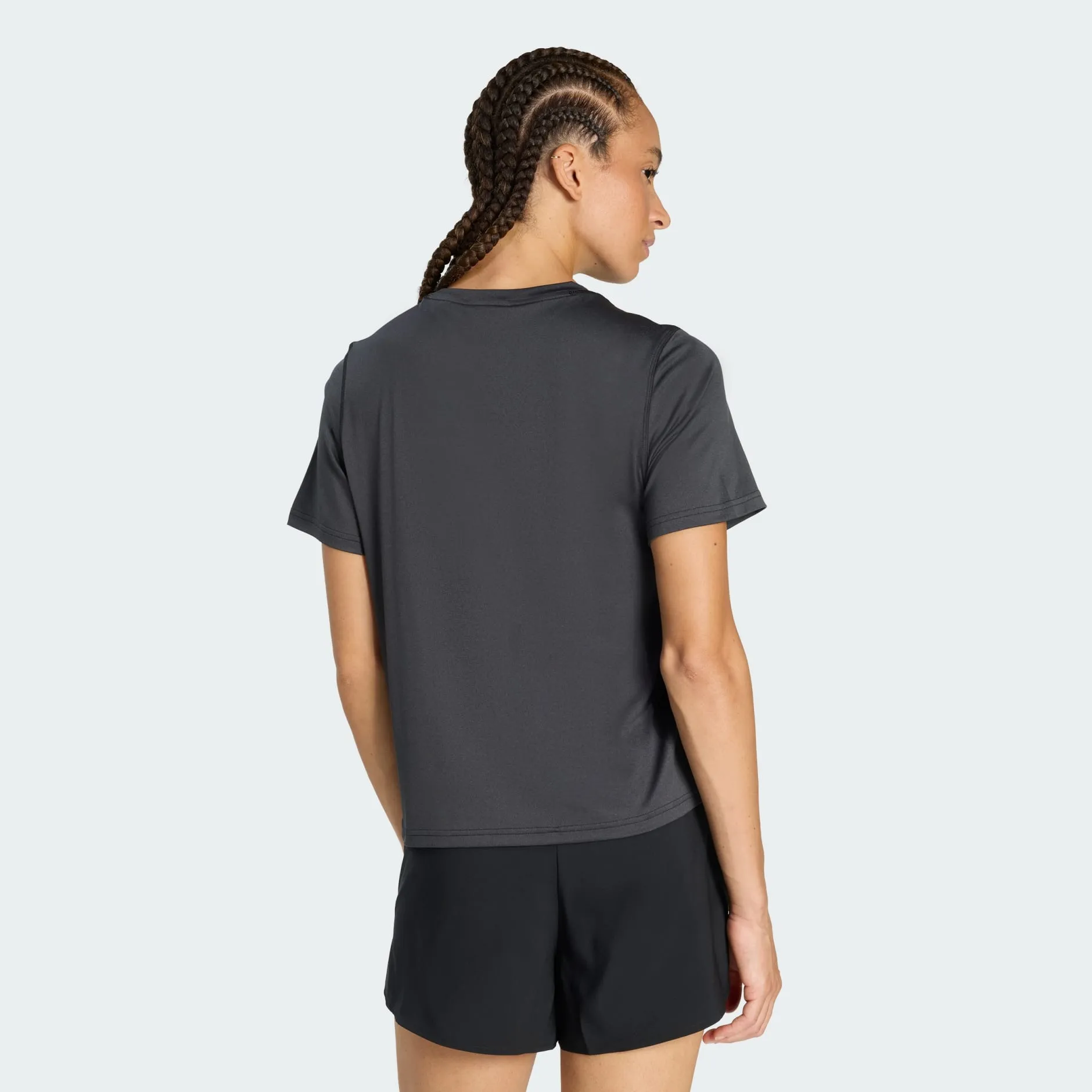 Adidas Women's Workout Essentials Crew Neck Black Tee sold by INSPORT product image thumbnail 3