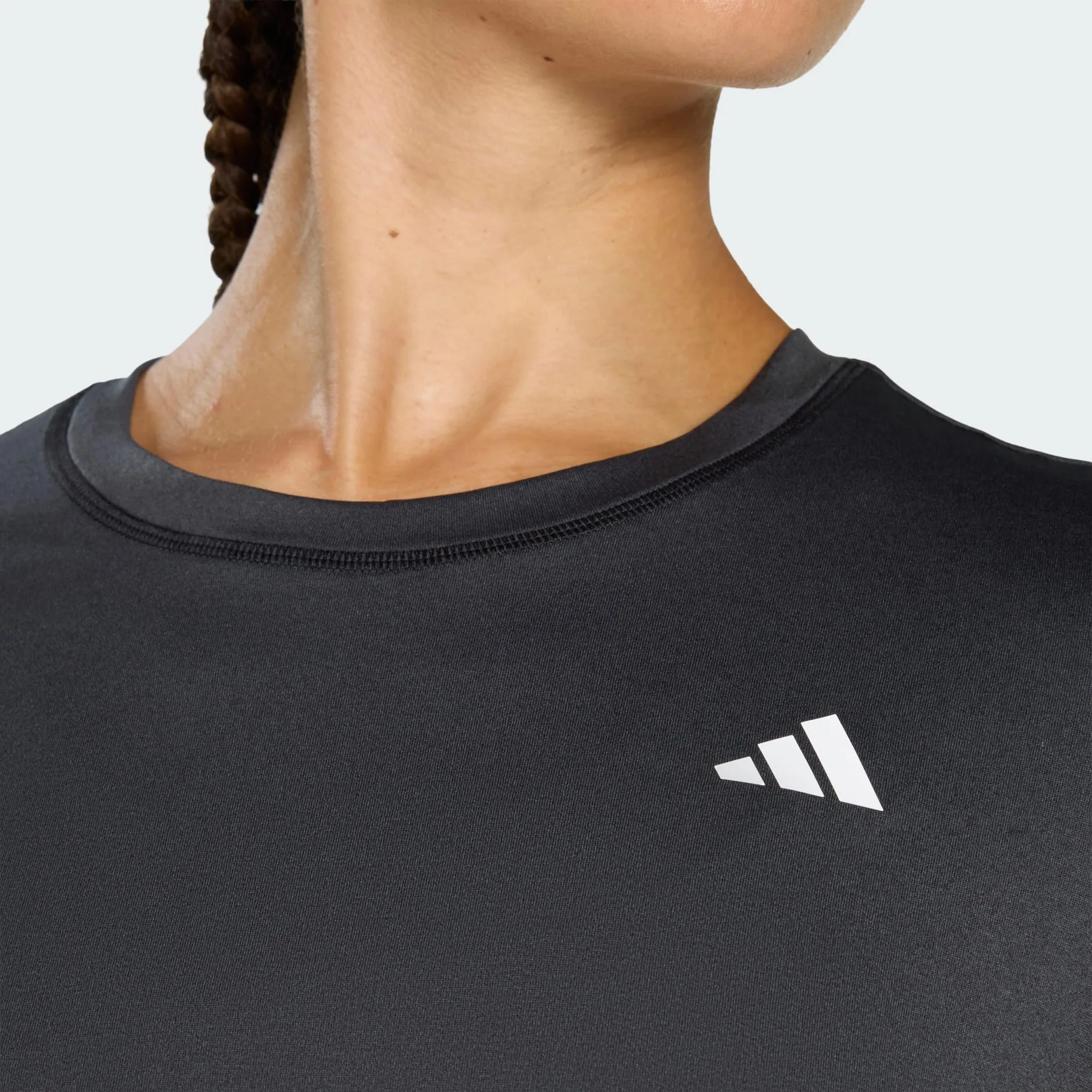 Adidas Women's Workout Essentials Crew Neck Black Tee sold by INSPORT product image thumbnail 5