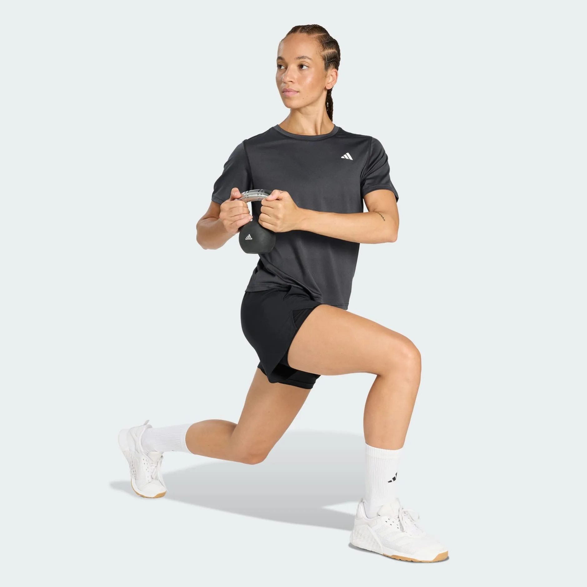 Adidas Women's Workout Essentials Crew Neck Black Tee sold by INSPORT product image thumbnail 4