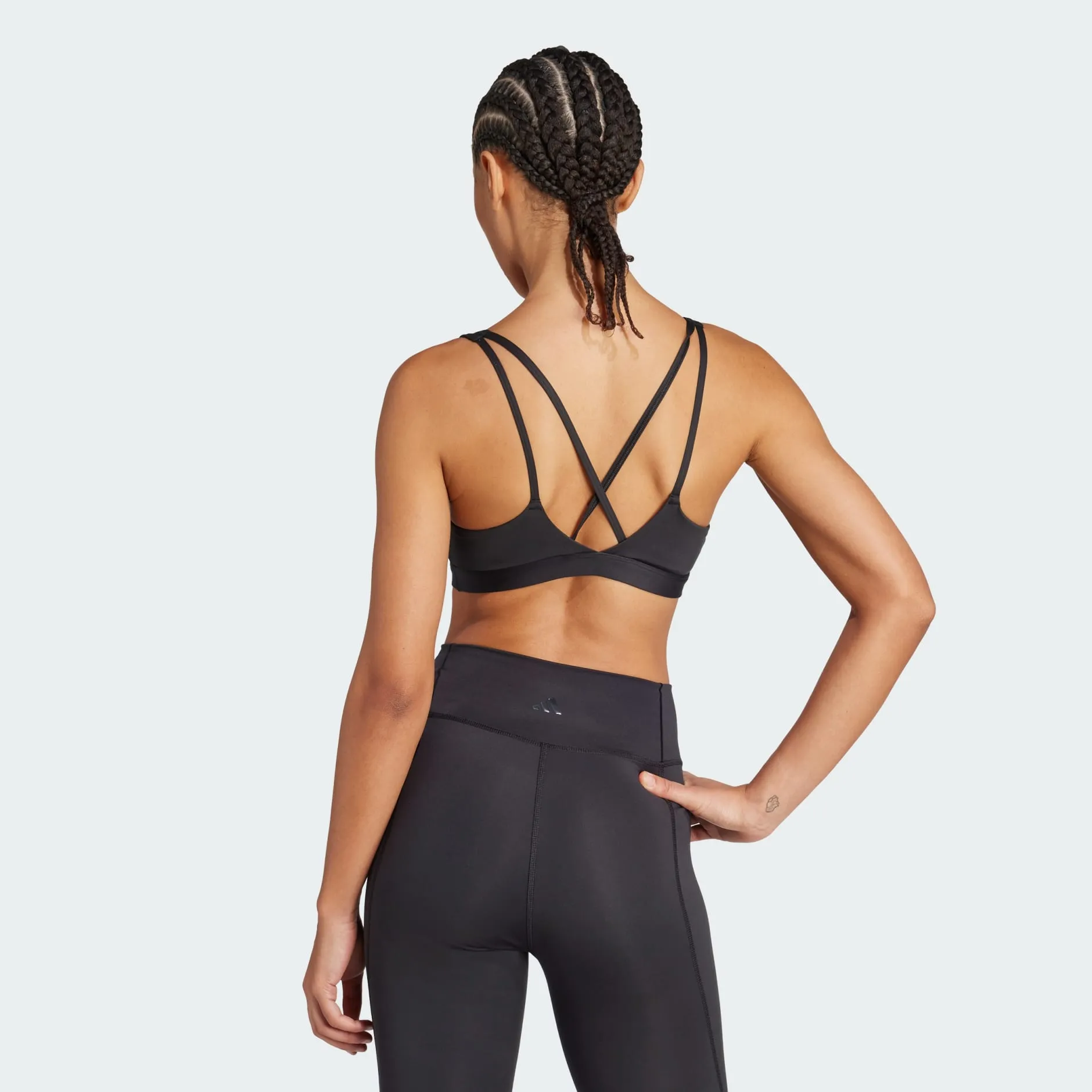 ADIDAS WOMEN'S ALL ME ESSENTIALS MEDIUM SUPPORT BLACK BRA sold by INSPORT product image thumbnail 3