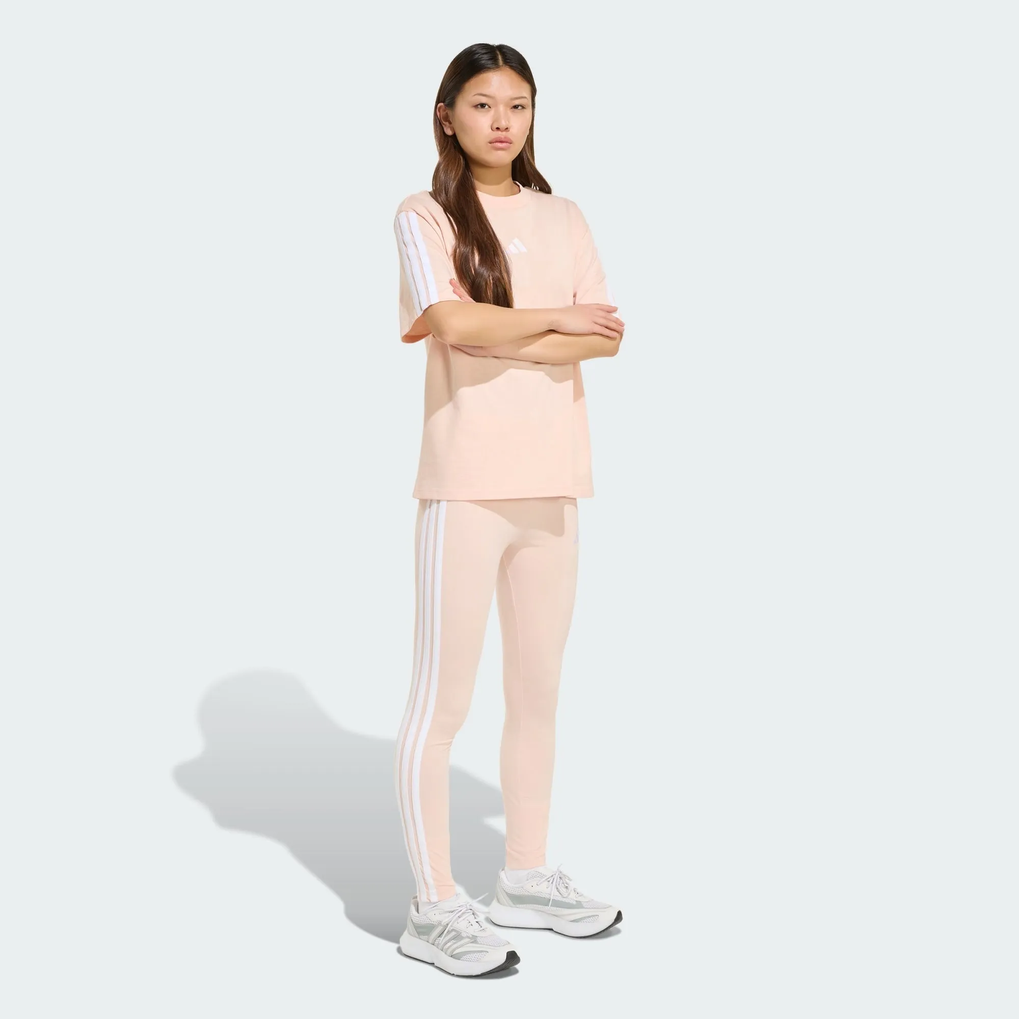 Adidas Women's 3-Stripes Boyfriend Pink Tee sold by INSPORT product image thumbnail 4