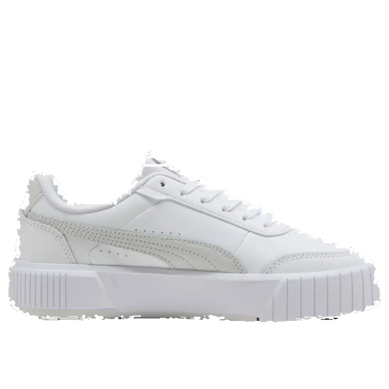 Puma Women's Carina Mia White/Silver Sneaker Shoes made by Puma