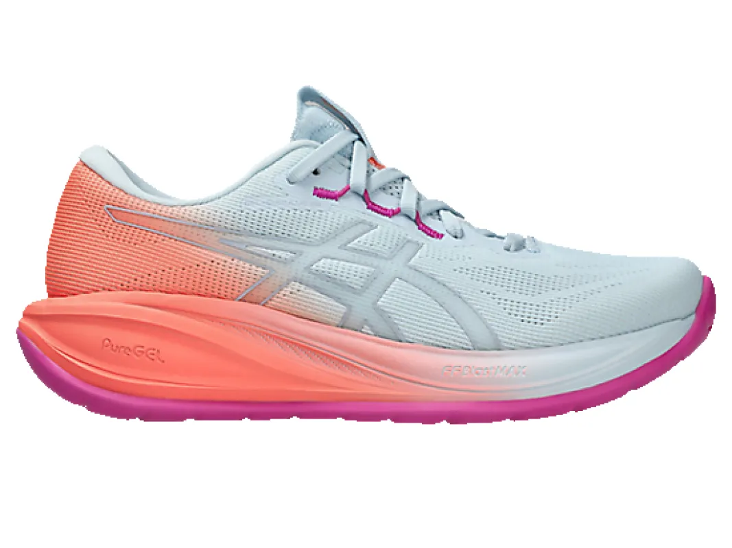 Asics Women's Cumulus 28 Sky/Coral Running Shoes made by Asics