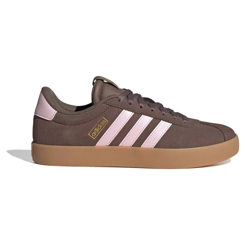 Adidas Women's Vl Court 3.0 Brown/Pink Sneaker Shoes made by Adidas