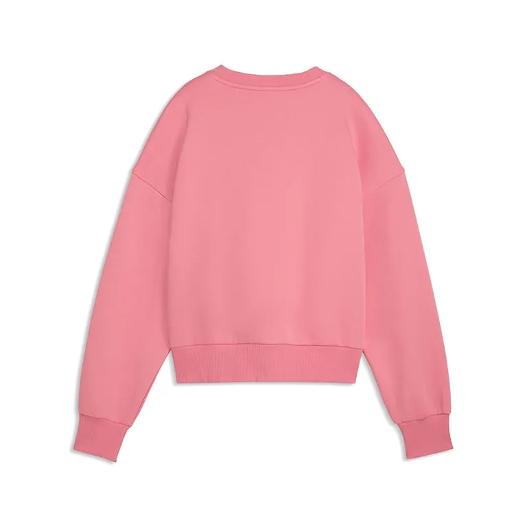 Puma Women's Elevated Oversized Crew Pink Sweatshirt sold by INSPORT product image thumbnail 3