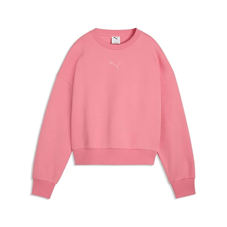 Puma Women's Elevated Oversized Crew Pink Sweatshirt sold by INSPORT product image thumbnail 2