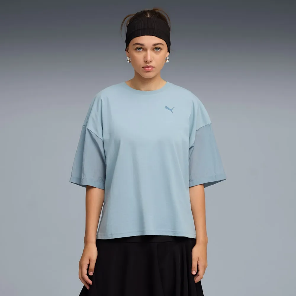 Puma Women's Her Oversized Seafoam Tee sold by INSPORT