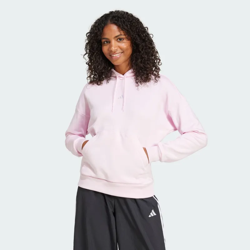Adidas Women's Essentials Small Logo Feel Cozy Pink Hoodie made by Adidas