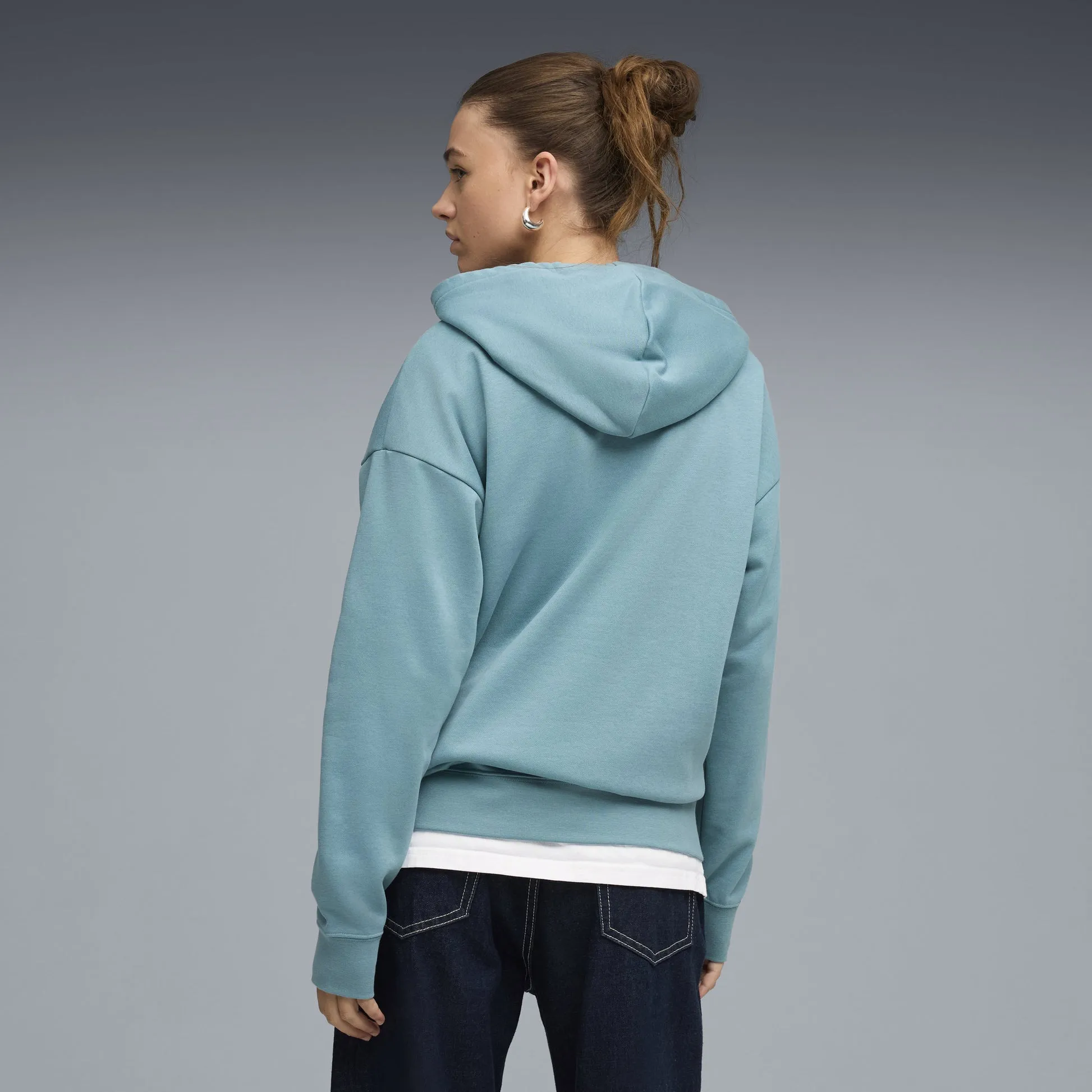 Puma Women's Essentials Fleece Sea Blue Hoodie sold by INSPORT product image thumbnail 5