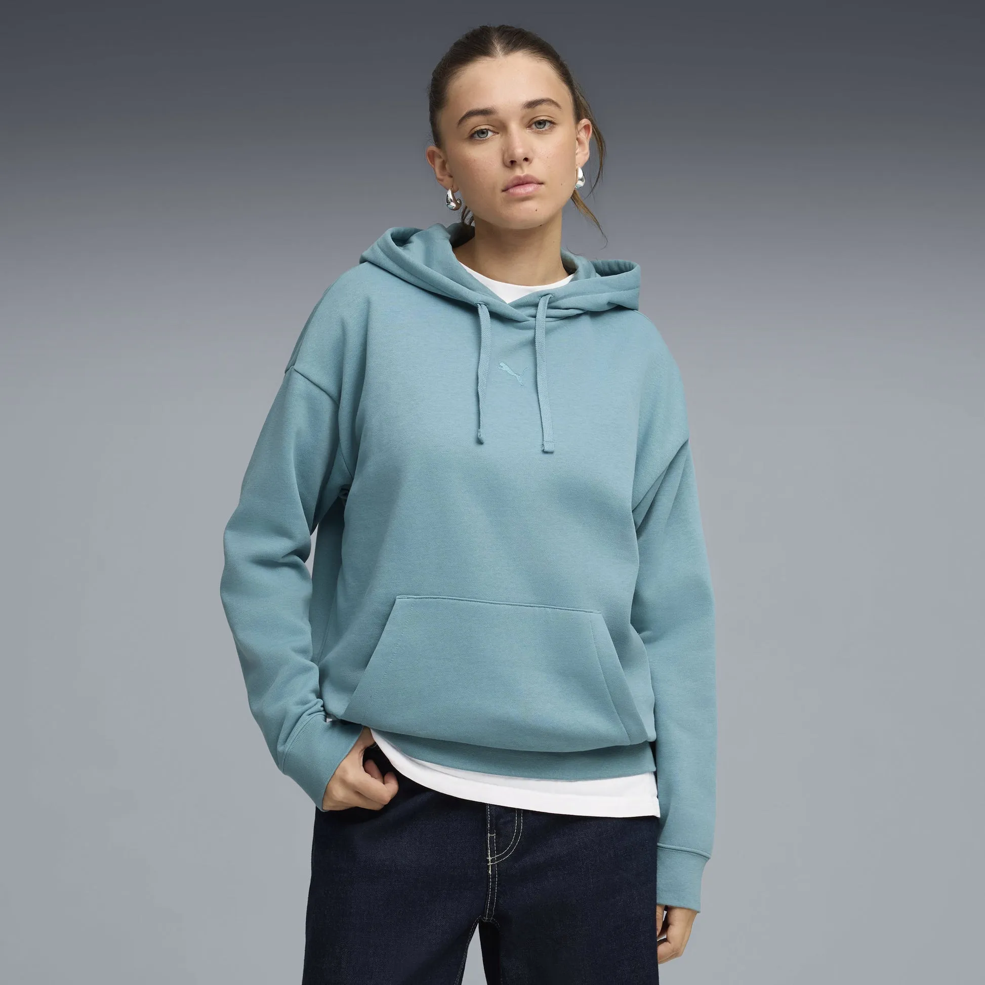 Puma Women's Essentials Fleece Sea Blue Hoodie sold by INSPORT