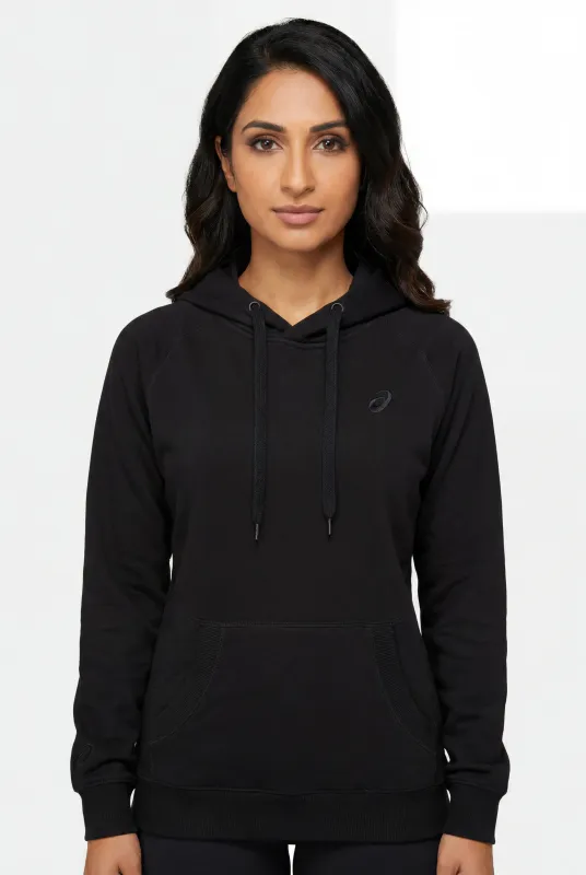 Asics Women's Fleece Black Hoodie made by Asics