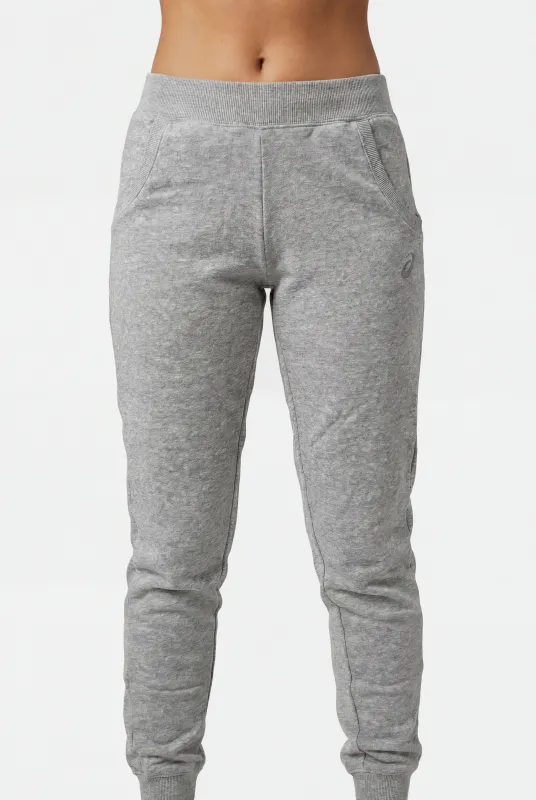 ASICS WOMEN'S FLEECE CUFF GREY TRACKPANTS made by Asics