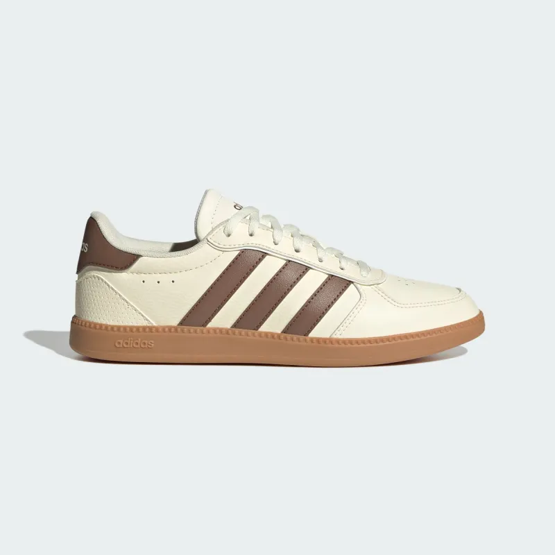 ADIDAS WOMEN'S BREAKNET SLEEK CREAM WHITE/BROWN SNEAKER SHOES made by Adidas
