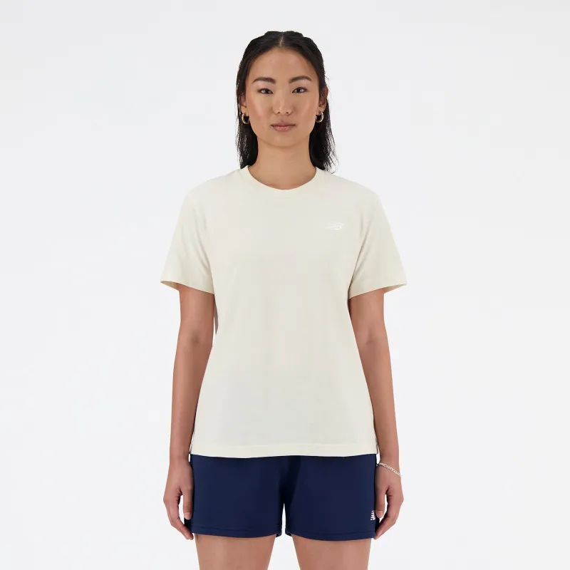 NEW BALANCE WOMEN'S SPORT ESSENTIALS JERSEY BEIGE TEE made by New Balance