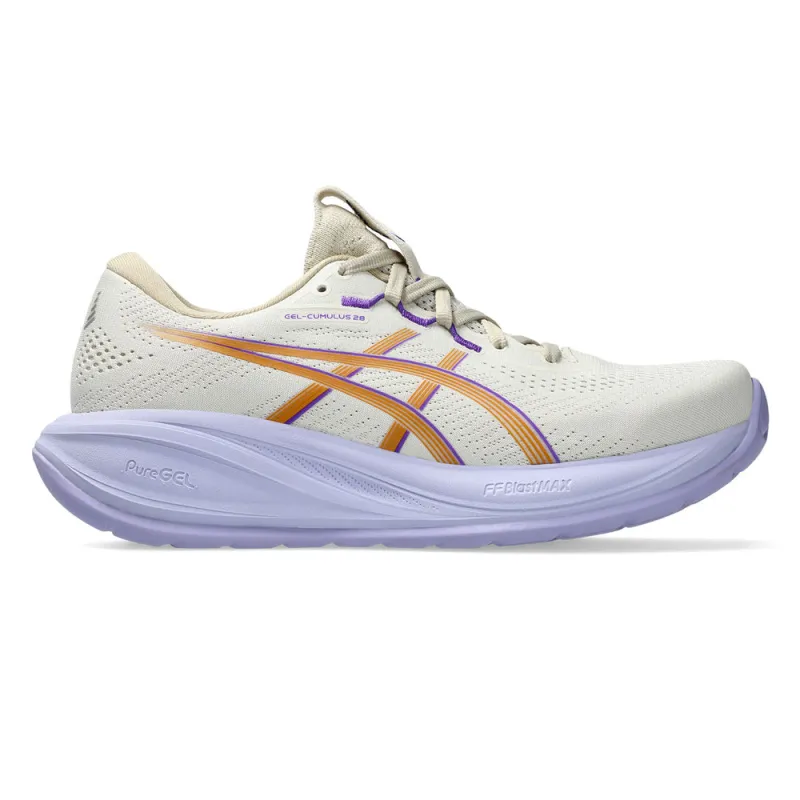 ASICS WOMEN'S GEL CUMULUS 28 OATMEAL/FRESH AIR RUNNING SHOES made by Asics