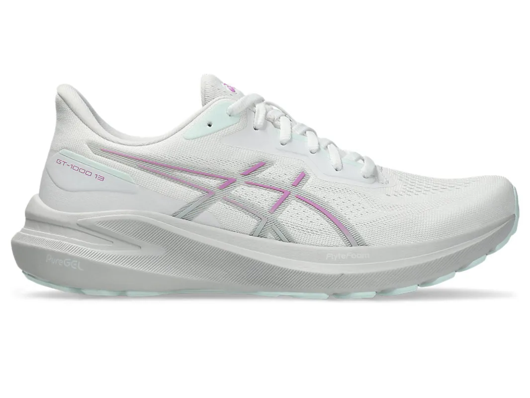 ASICS WOMEN'S GT 1000-13 WHITE/LAVENDER RUNING SHOES sold by INSPORT