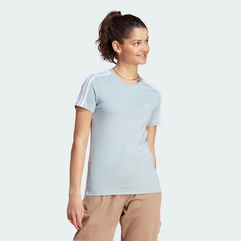 ADIDAS WOMEN'S ESSENTIALS 3 STRIPES WONDER BLUE TEE sold by INSPORT