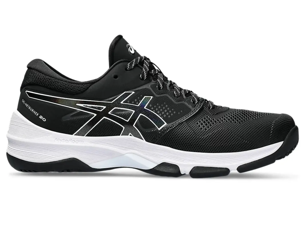 ASICS WOMEN'S GEL-NETBURNER 20 BLACK/WHITE SHOES sold by INSPORT