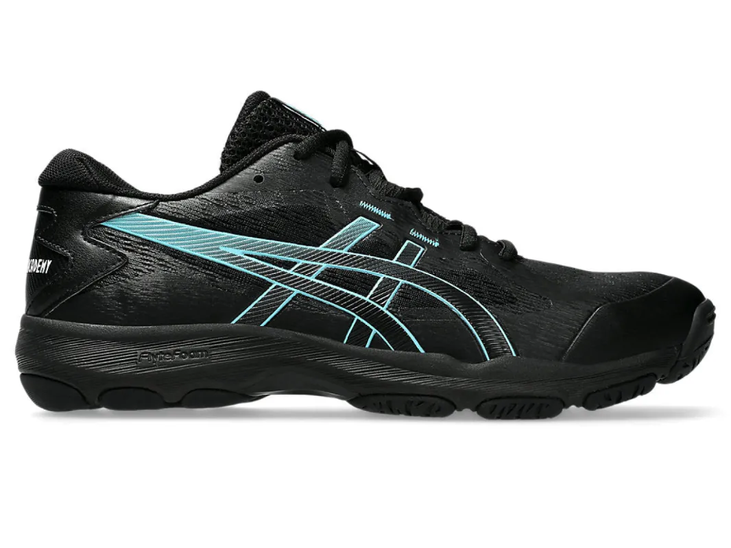 ASICS WOMEN'S NET ACADEMY 9 BLACK/CYAN NETBALL SHOES sold by INSPORT