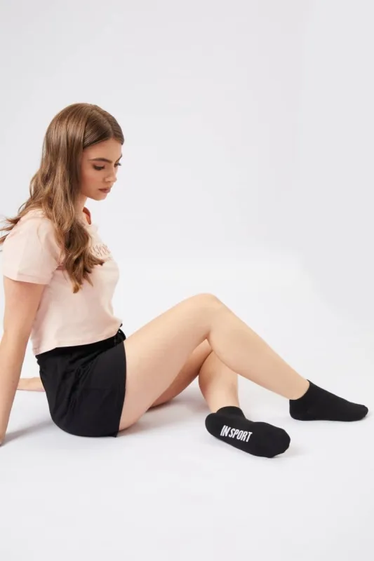 INSPORT WOMEN'S SPORTS CUSHION ANKLE 3 PACK BLACK SOCKS sold by INSPORT