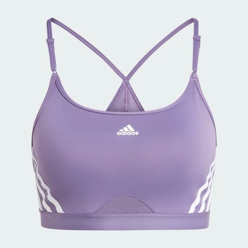 ADIDAS WOMEN'S AEROREACT 3-STRIPES PURPLE BRA sold by INSPORT product image thumbnail 5