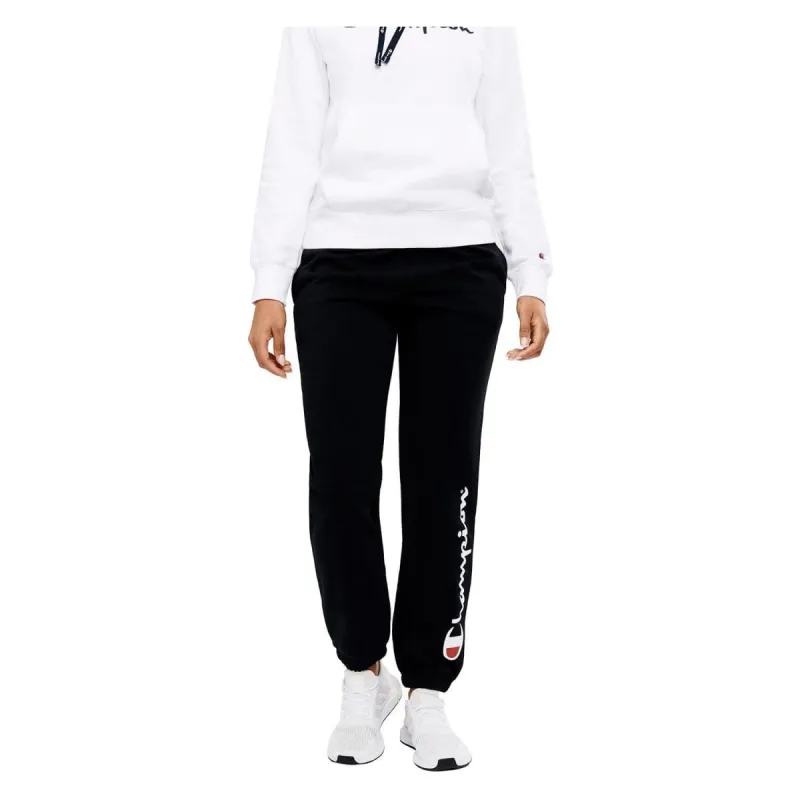 CHAMPION WOMEN'S SCRIPT HIGH WAISTED BLACK TRACKPANTS sold by INSPORT