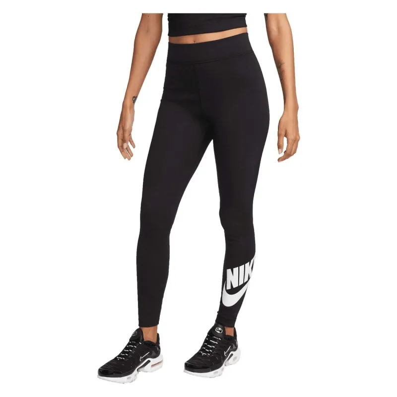 NIKE WOMEN'S SPORTSWEAR CLASSICS HIGH-WAISTED GRAPHIC BLACK LEGGINGS made by Nike