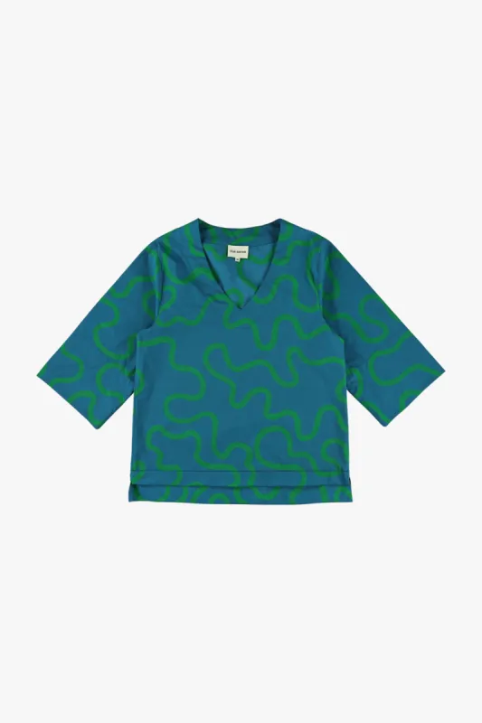 Blossom Print Blouse Petrol sold by Ivalo.com