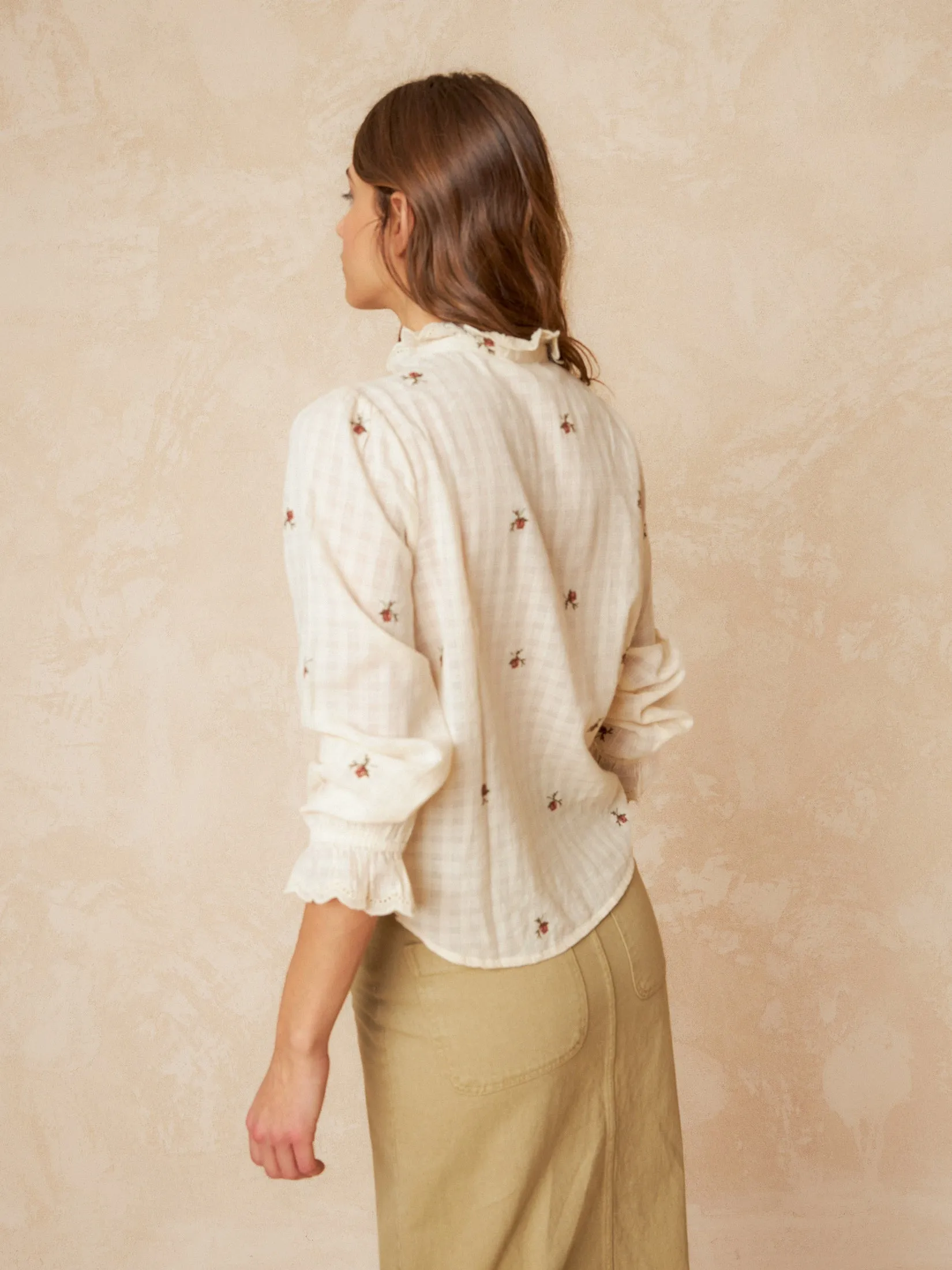 Embroidered Gauze Shirt Yellow sold by Ivalo.com product image thumbnail 3