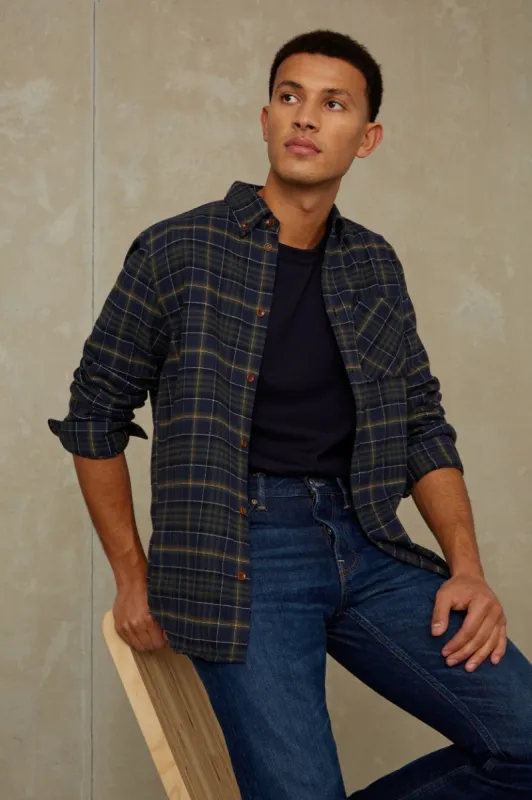 Enda Button-up Shirt Deep Forest Check sold by Ivalo.com
