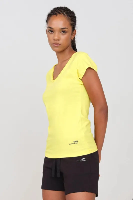 Women's Soft V-Neck T-Shirt Yellow sold by Ivalo.com