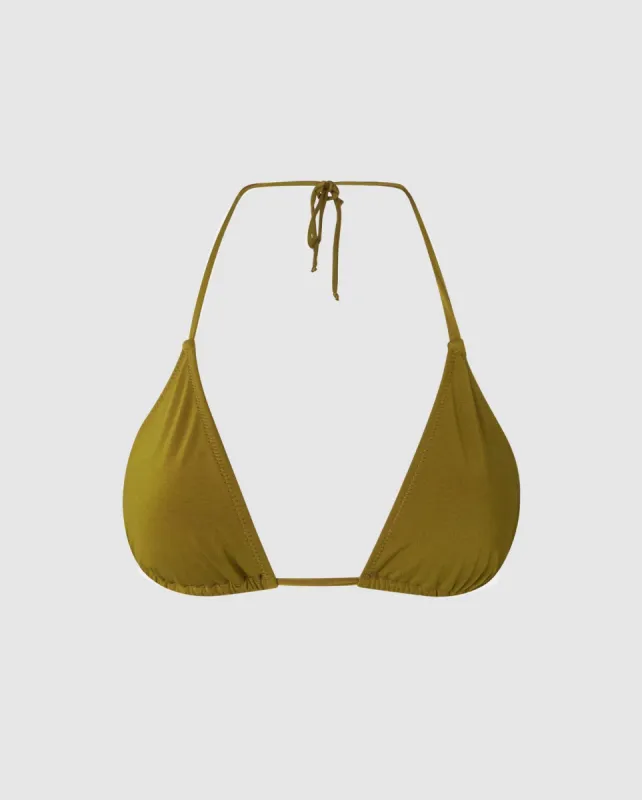 Strappy Triangle Bikini Top Olive Green sold by Ivalo.com