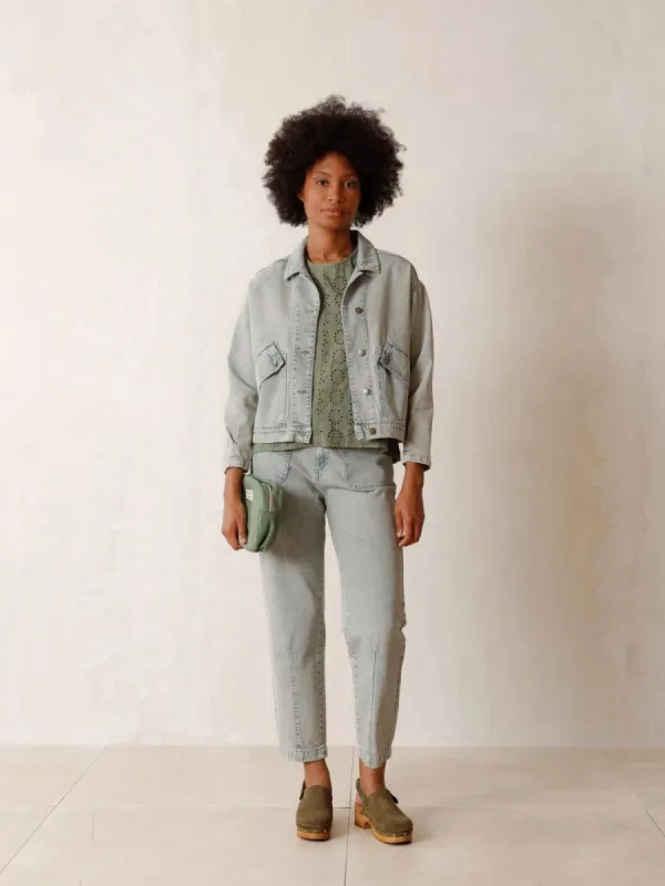 Retro Denim Bomber Jacket Used Denim sold by Ivalo.com