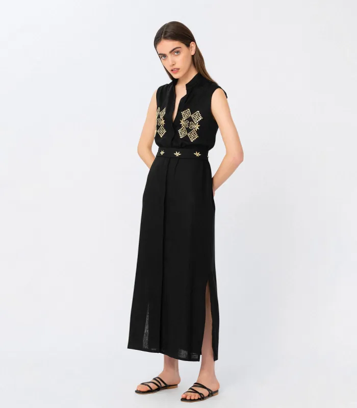 Midi Embroidered Dress Black sold by Ivalo.com