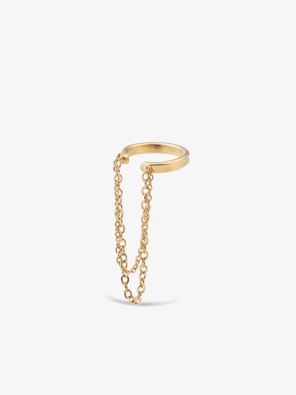 Gaspard Single Chain Earcuff Gold sold by Ivalo.com