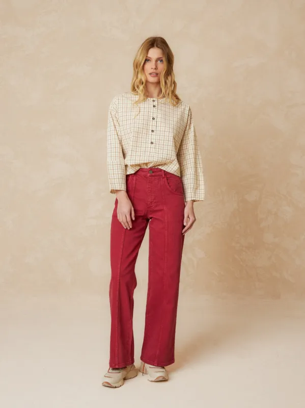 Wide Leg Pants Rustic Twill Red sold by Ivalo.com
