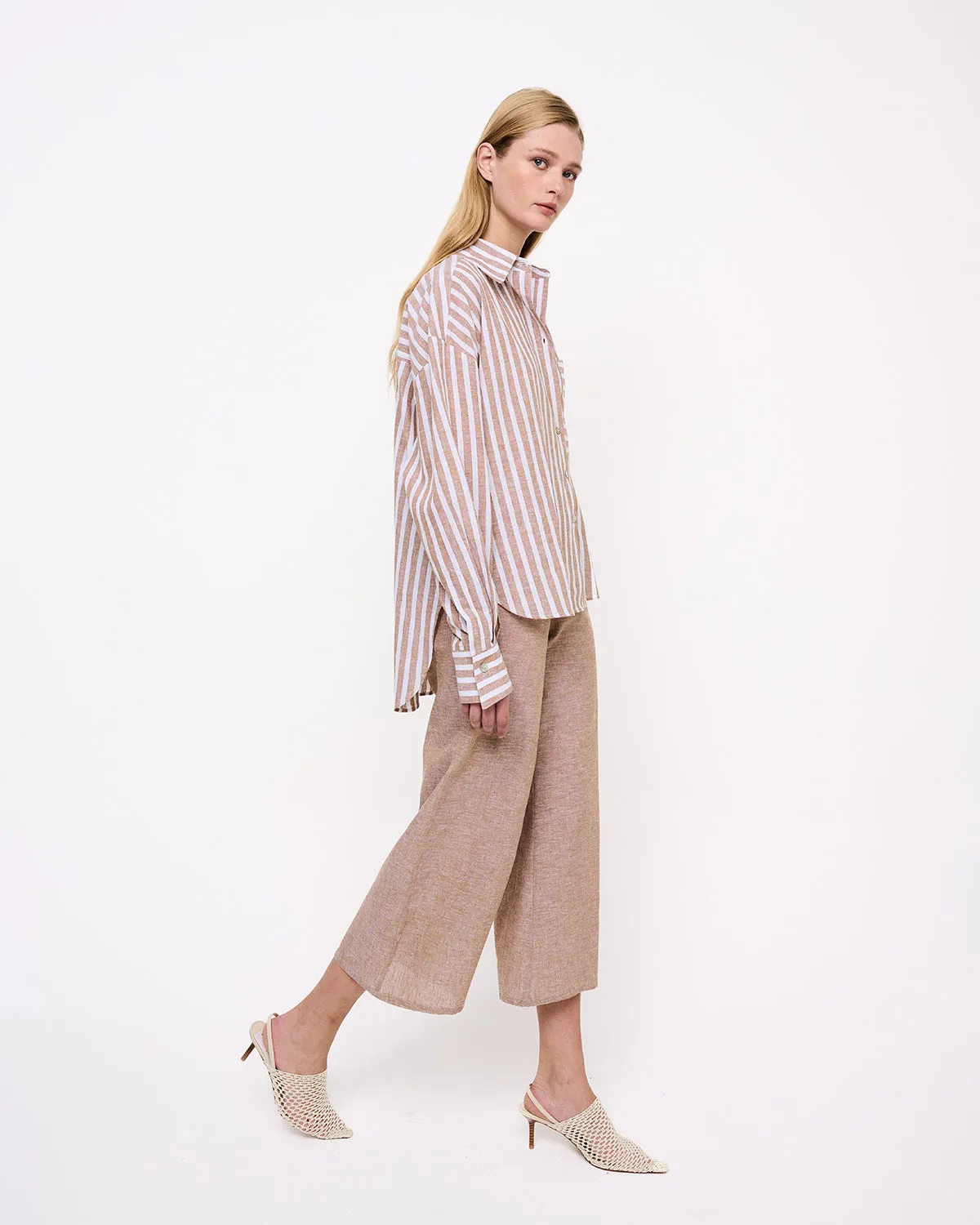 Puro Flared Cropped Trousers Beige sold by Ivalo.com product image thumbnail 3