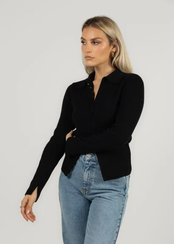 Amelia Cardigan Black sold by Ivalo.com